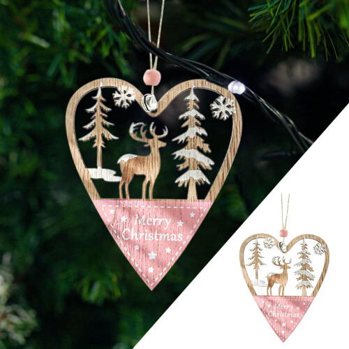 Snowman Christmas Tree Ornament Pink Painted 1 Piece 1