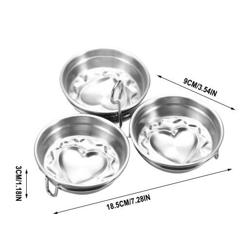 Stainless Steel Heart-Shaped Egg Poacher Cups (6-Pack) 2
