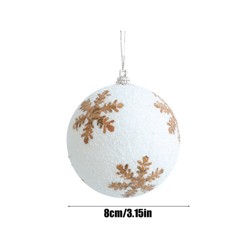 White Christmas foam balls ornaments 3.14 inch 2