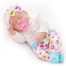 BiBi Doll Lifelike Soft Sleeping Baby Doll Girl Toy BiBi Doll White Design & Sounds 18"