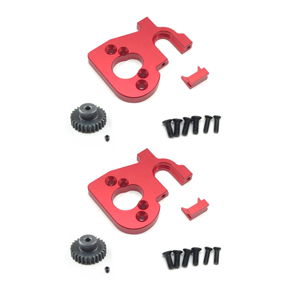Photos - Parts for Drones & RC models 2X RC Car Motor Mount Holder with Motor Gear for 144001 124019 124018 RC Spare Parts Upgrade Accessories,Red