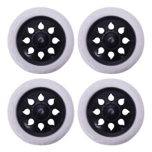 8 Pcs Hot Wheel Design Trolley Luggage Travelers Cartwheels 15.8 x 3.4 cm - Black & White