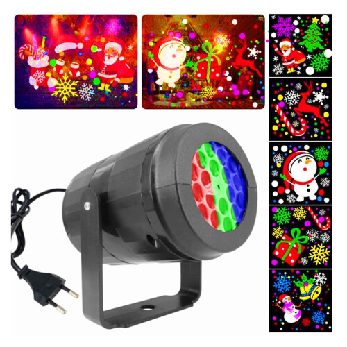 LED Projector Light Snowflake Elk Pattern 16 1