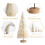 Artificial Mini Christmas Trees with Wood Base 8PCS 3