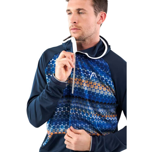 HEAD (S, Blue) Head Mens Geometric Pattern Regular Raglan Sweatshirt 2