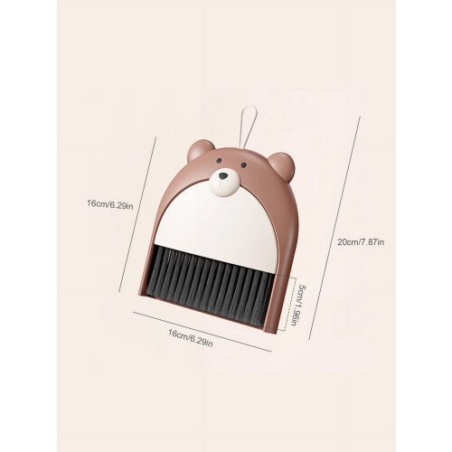 Ensemble balai et pelle ours en peluche mini pliable 2