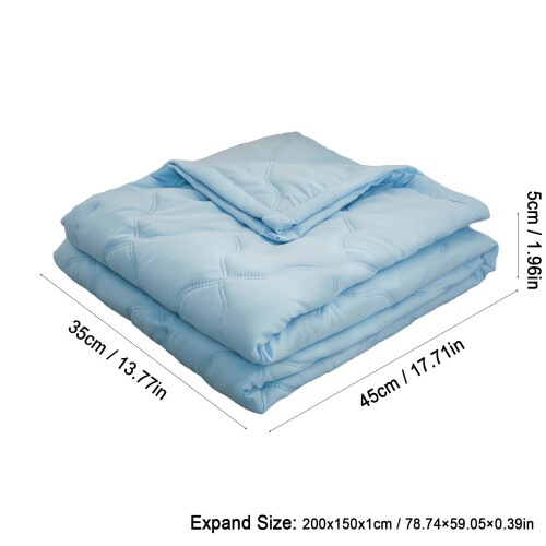 Ljusblå Queen Quilt Microfiber Wave Pattern1 styck 2