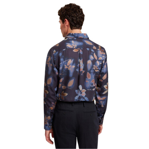Ted Baker (M, Navy) Ted Baker Mens Leaf Print Regular Shirt 1
