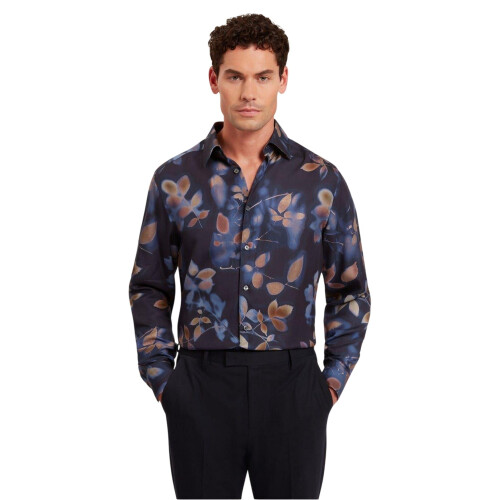 Ted Baker (M, Navy) Ted Baker Mens Leaf Print Regular Shirt 2