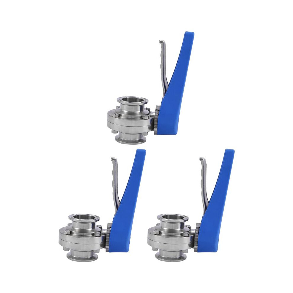 3X 1-1/2 Inch 38Mm Sanitary 1.5 Inch Tri Clamp Butterfly Valve Squeeze Trigger For Homebrew Dairy Product 4712344358223