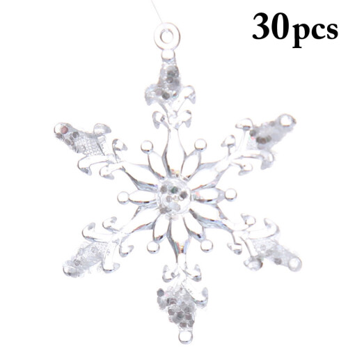 Christmas Snowflake Ornament Clear Crystal 30PCS 1