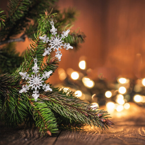 Christmas Snowflake Ornament Clear Crystal 30PCS 2