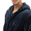 Farah (S-M, Navy) Farah Mens Plain Polyester Dressing Gown 2