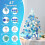 Mini Flocked Blue Christmas Tree with Lights 2 Feet 2