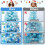 Mini Flocked Blue Christmas Tree with Lights 2 Feet 4