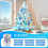 Mini Flocked Blue Christmas Tree with Lights 2 Feet 5