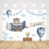 Bear Baby Shower Backdrop Blue Airplane Cloud Theme 1 Pack 2