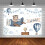 Bear Baby Shower Backdrop Blue Airplane Cloud Theme 3