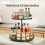 Wood Lazy Susan Organizer 2-Tier Rotating Spice Rack 2
