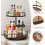 Wood Lazy Susan Organizer 2-Tier Rotating Spice Rack 5