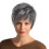 Transparent Lace Frontal Wig Silver White Short Straight 8