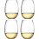 European Stemless White Wine Cups 4-Pc Set Borosilicate 4