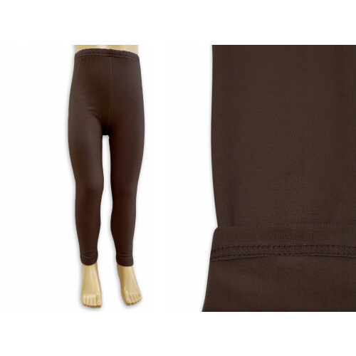 Børne leggings foret 140/146 elastisk brun