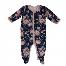 Pajac babyromper hel knappet 74 pigepyjamas engelsk rose