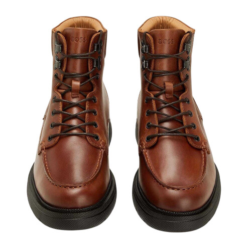 Boss Mens Jacob Leather Block Heel Boots 2