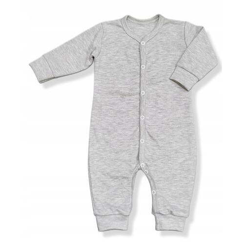 romper 62 knappet heldragt uden fødder pyjamas grå melange