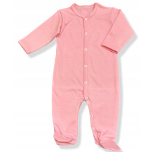 Pink ensfarvet knappet børneheldragt str. 92