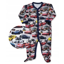 Heldragt knappet 62 baby pyjamas bomuld med biler