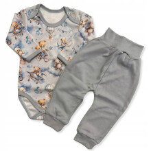 Babysæt til dreng 62 body langærmet + shorts Flyvende Bjørn