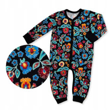 RAMPERS 110 knappet romper uden fødder pyjamas folk sort