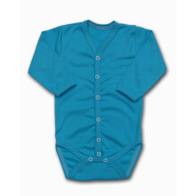 Body knappet 92 børne langærmet turkis fra producenten