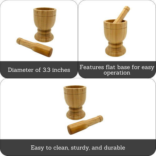 Petit mortier et pilon en bois 1