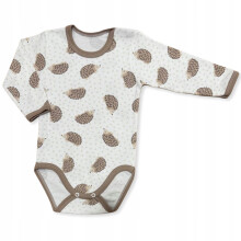 Body baby 62 langærmet Polsk producent 100% bomuld pindsvin beige