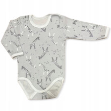 Baby body 74 langærmet polsk producent 100% bomuld giraffer