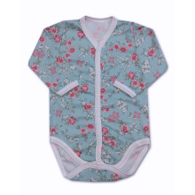 BODYSUIT 86 BØRNES LANGÆRMET BLOMSTERMØNSTER MED LYNSLÅS FRA PRODUCENTEN