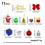 Red Christmas Decor Set bows balls bell pinecone gift box 4