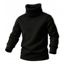 Gyermek meleg TURTLENECK 128 PULÓVER gyermek póló FEKETE magas nyakú blúz