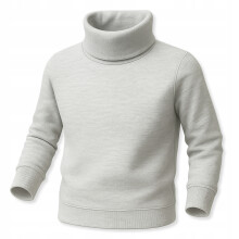 Gyermek meleg TURTLENECK 128 Gyermek póló Magas nyakú blúz SZÜRKE MELANGY