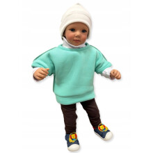 Baba PONCHO 80-as mellény melegítő pamut bolyhos MENTA