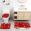 Plaid Letter Pattern Bathroom Set 4pcs Non-slip Waterproof 6