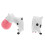 Cow-shaped resin refrigerator magnet set of 3 4