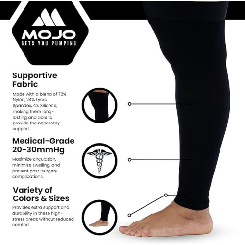 Compression Socks 15-20mmHg Knee Length Extra-Wide Calf 2
