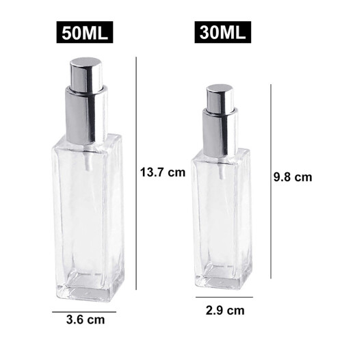 Yesbay50ml Διάφανο Άδειο Μπουκάλι Γυάλινο Επαναγεμιζόμενο Μπουκάλι Ψεκασμού 2