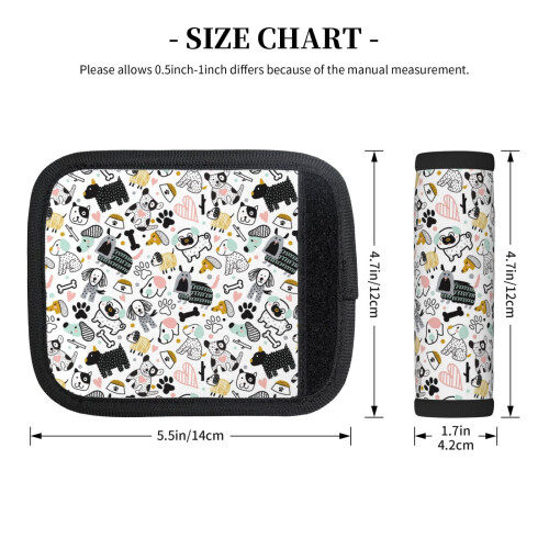 Puppy Print Luggage Handle Wraps 2 Pcs 1