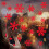 Christmas snowflake window clings white red 3 pcs 3