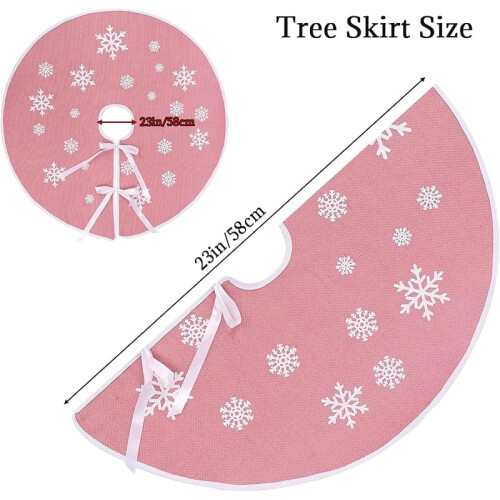 Christmas tree skirt burlap red snowflake 30 inch 2